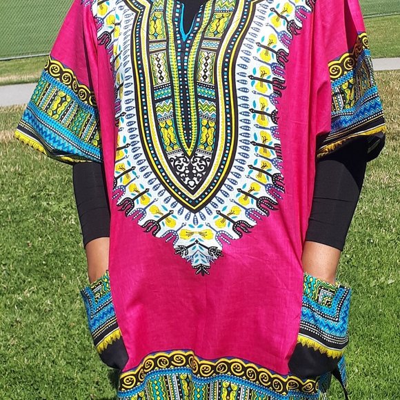 Pink & Blue Dashiki Shirt - Picture 1 of 1